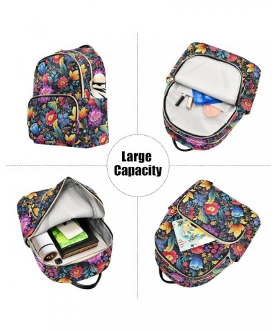 Bright Color Floral Fashion Backpack Purse for Women, Casual Daypacks, Ladies Gift for Traveling Hiking Multicolor Small $14....