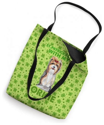 Cute St. Patricks Day Yorkshire Terrier Dog Aesthetic Tote Bag $11.58 Totes