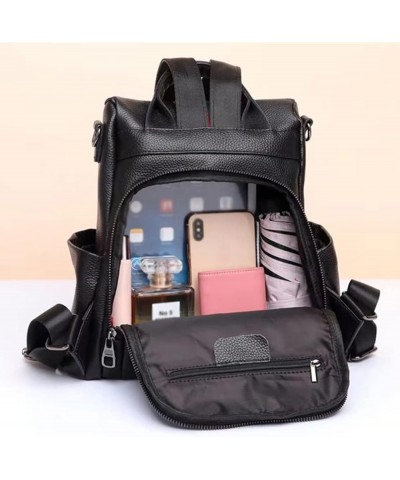 Backpack Womens Leather,Backpack for Women Fashion, Soft Backpack Waterproof Antitheft Rucksack Ladies Shoulder Bag Black $37...