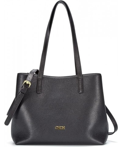 Women's Solid Color Shoulder Bag Large Capacity Handbag Simple Daily Black $41.09 Shoulder Bags