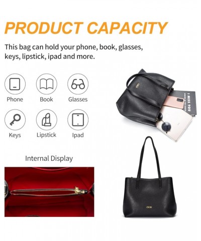 Women's Solid Color Shoulder Bag Large Capacity Handbag Simple Daily Black $41.09 Shoulder Bags