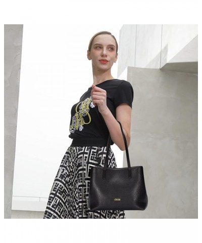 Women's Solid Color Shoulder Bag Large Capacity Handbag Simple Daily Black $41.09 Shoulder Bags