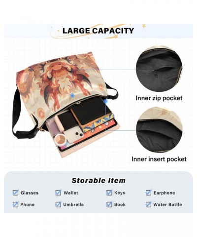 Anime Dragon Style Shoulder Bag Large Slouchy Hobo Bag for Women Men Waterproof PU Leather Crossbody Handbag Casual Tote with...