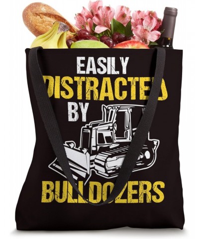 Construction - Easily Distracted By Bulldozers Tote Bag $11.02 Totes