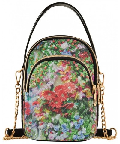 Flowers Crossbody Bags for Women Small Shoulder with Detachable Straps, Trendy Cell Phone Purse Shoulder Handbags for Ladies ...