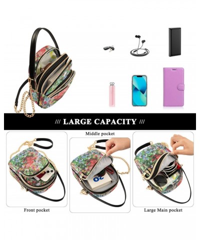 Flowers Crossbody Bags for Women Small Shoulder with Detachable Straps, Trendy Cell Phone Purse Shoulder Handbags for Ladies ...