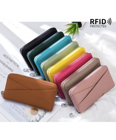 First Layer Cowhide Women Wallet Ladies Cluth Bag Long Purse Genuine Leather RFID Blocking Vintage Card Holder Organizer with...