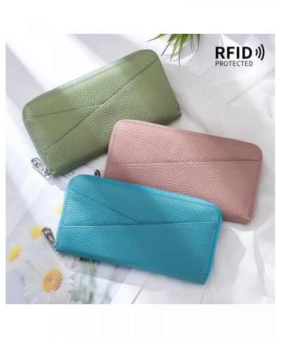 First Layer Cowhide Women Wallet Ladies Cluth Bag Long Purse Genuine Leather RFID Blocking Vintage Card Holder Organizer with...