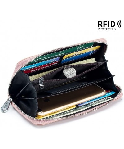 First Layer Cowhide Women Wallet Ladies Cluth Bag Long Purse Genuine Leather RFID Blocking Vintage Card Holder Organizer with...