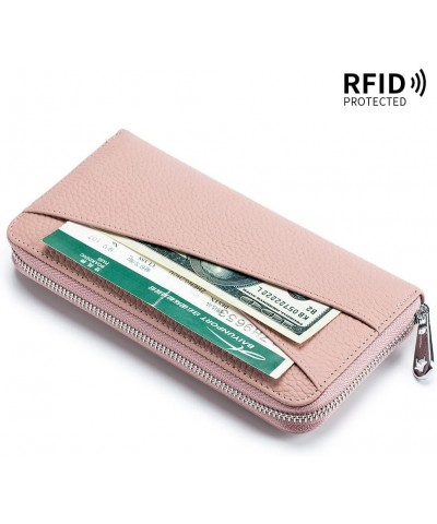 First Layer Cowhide Women Wallet Ladies Cluth Bag Long Purse Genuine Leather RFID Blocking Vintage Card Holder Organizer with...