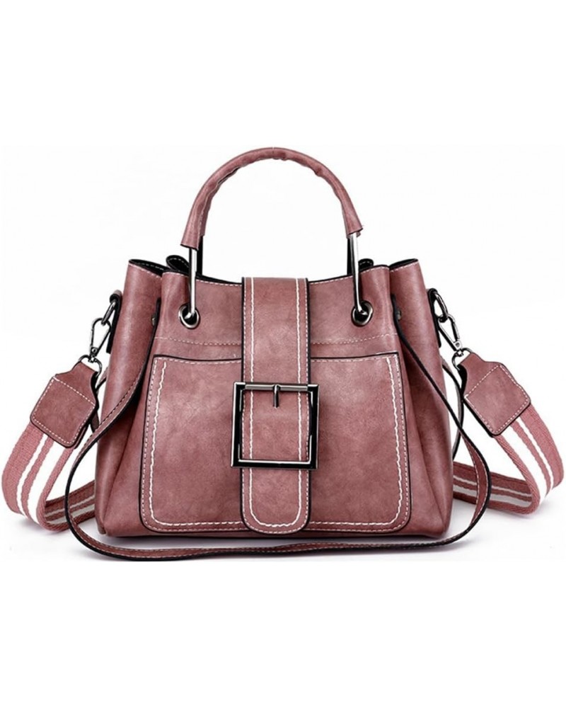 Womens Handbag Large Capacity, PU Leather Satchel Purse, Tote Crossbody Shoulder Bag Pink $19.42 Totes