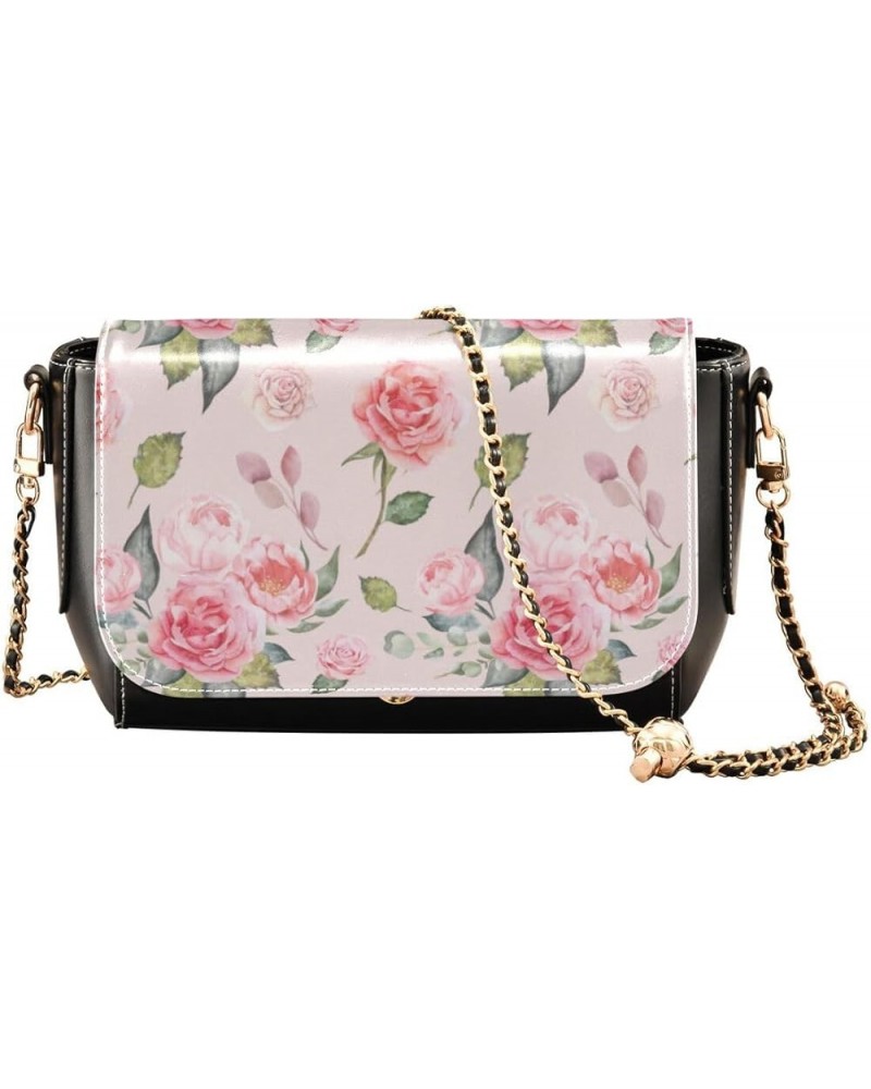 Leather Crossbody Bags,Red Dragonfly and Flowers Black Chain Wallet Crossbody Phone Purses Women's Shoulder Bag Flowers 185 $...