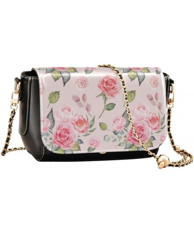 Leather Crossbody Bags,Red Dragonfly and Flowers Black Chain Wallet Crossbody Phone Purses Women's Shoulder Bag Flowers 185 $...