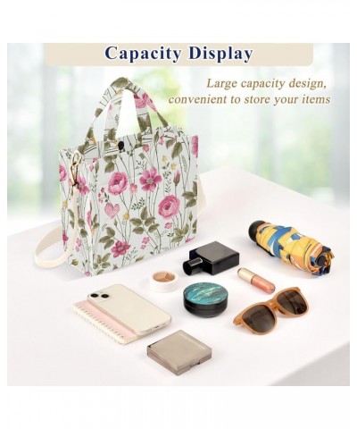 Roses and Butterflies Women's Tote Handbags Top Handle Satchel Shoulder Bag Crossbody Bag for Office Travel S $14.19 Totes