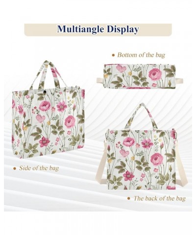 Roses and Butterflies Women's Tote Handbags Top Handle Satchel Shoulder Bag Crossbody Bag for Office Travel S $14.19 Totes