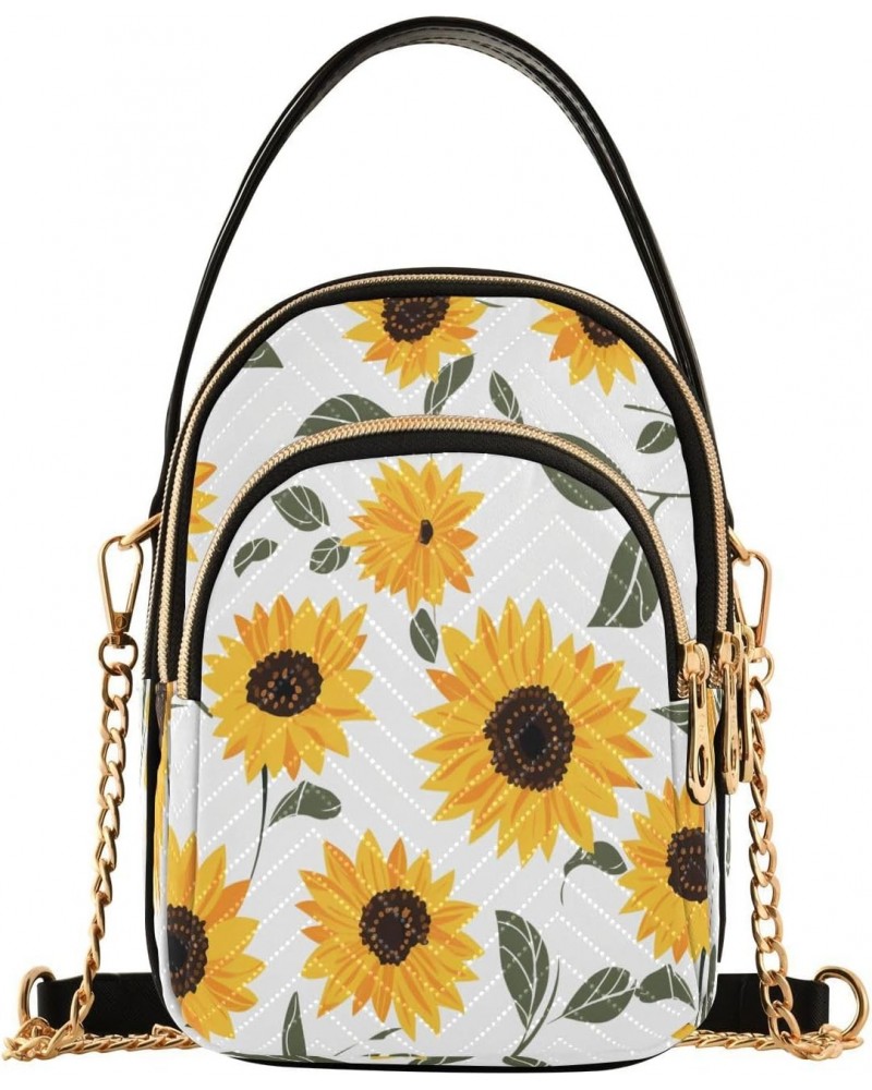 Crossbody Bags Crossbody Purse Chest Bag Green Leaves Sunflower for Women Trendy $10.80 Shoulder Bags