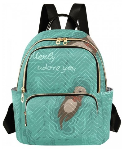 Ocean Women Backpack Kawaii Otter Love Anti-Theft Travel Backpack with Luggage Belt Lightweight Handbag Lady Purse Roomy Doub...