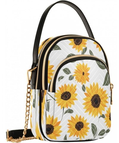 Crossbody Bags Crossbody Purse Chest Bag Green Leaves Sunflower for Women Trendy $10.80 Shoulder Bags