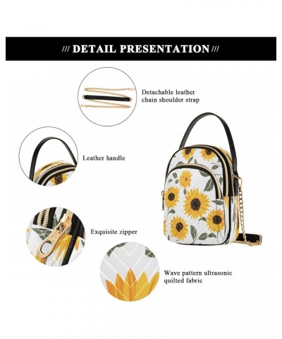 Crossbody Bags Crossbody Purse Chest Bag Green Leaves Sunflower for Women Trendy $10.80 Shoulder Bags