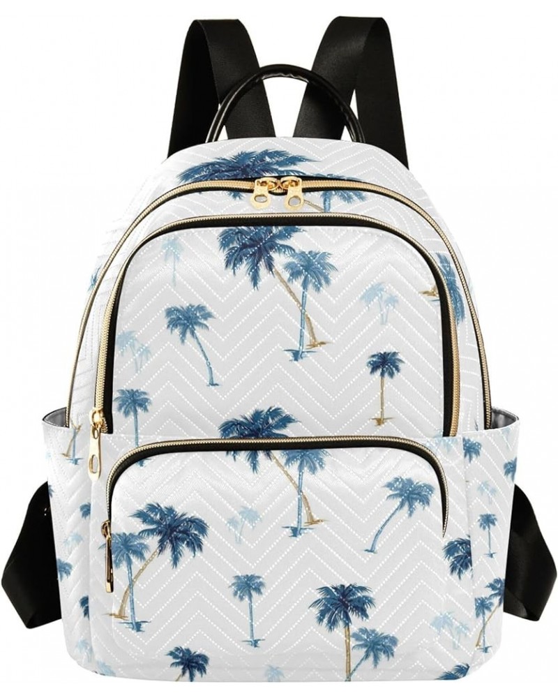 Topical Coconut Tree Backpack Purse for Women Anti Theft Backpack Small Travel Backpack Shoulder Bag Small(11.41'' x 6.1'' x ...