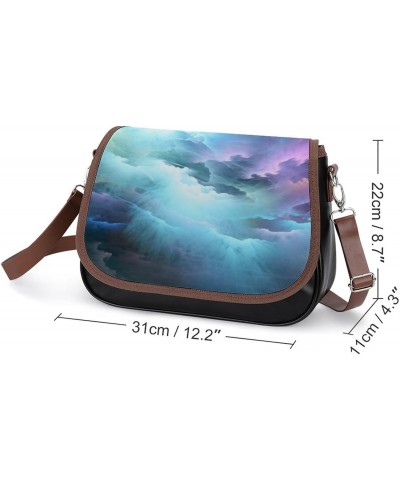 Psychedelic Galaxy Universe Crossbody Shoulder Messenger Women Bag Pu Leather Office Work Business for Handbag Crossbody Bag ...