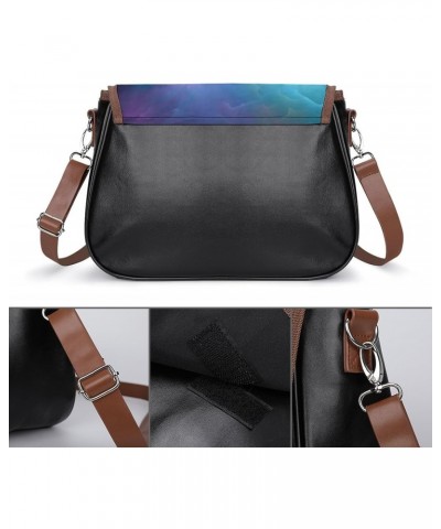 Psychedelic Galaxy Universe Crossbody Shoulder Messenger Women Bag Pu Leather Office Work Business for Handbag Crossbody Bag ...