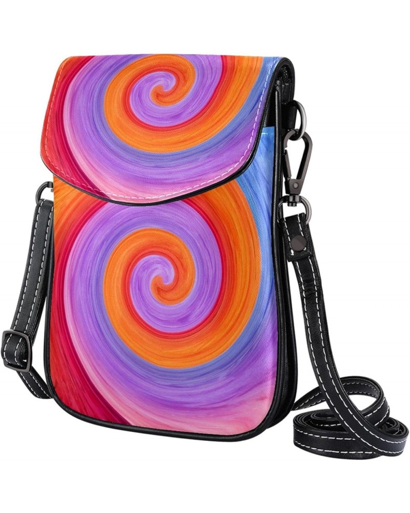 Crossbody Bag for Women, Purse, Messenger Bag, Shoulder Bag, Spiral Pattern Colorful $14.29 Shoulder Bags