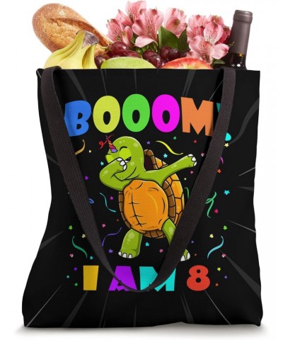 Dabbing Turtlecorn Booom! I Am 8 Boy Girl 8th Birthday Party Tote Bag $14.18 Totes