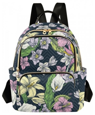 Tropical Colorful Flowers Casual Fashion Polyester Travel Rucksack Shoulder Bag Color Small $14.80 Backpacks