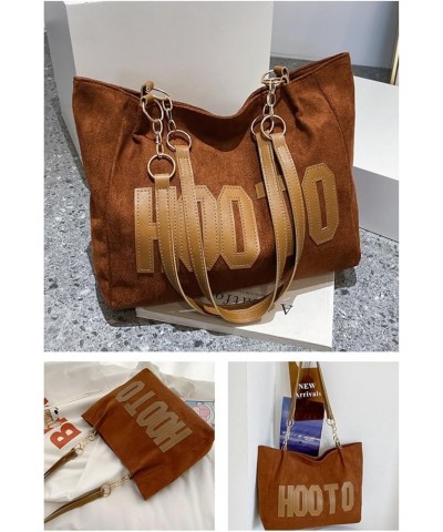 Single shoulder canvas bag large women's large capacity 2024 new spring commuter Tote large bag Brown $12.96 Shoulder Bags