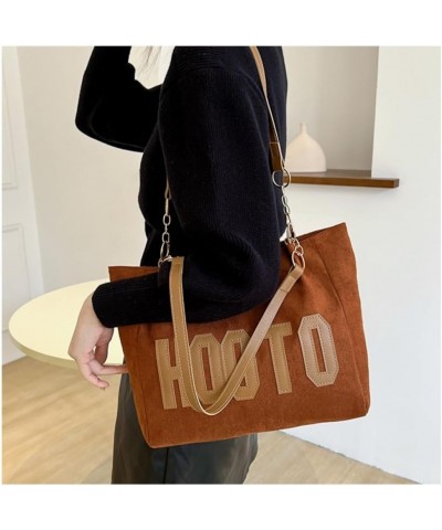 Single shoulder canvas bag large women's large capacity 2024 new spring commuter Tote large bag Brown $12.96 Shoulder Bags