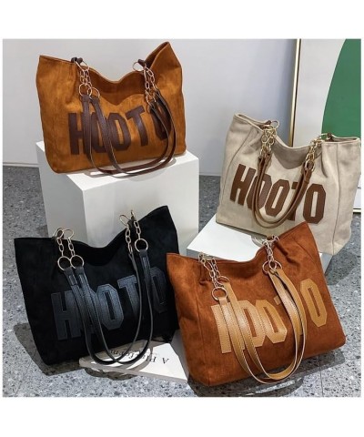 Single shoulder canvas bag large women's large capacity 2024 new spring commuter Tote large bag Brown $12.96 Shoulder Bags