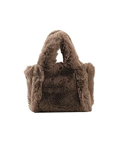 New Ms Plush Single Shoulder Bag, Fashionable Fluffy Soft Worn Purse Handbag, Fashion Plush Pure Color Handbag (Off-white s) ...