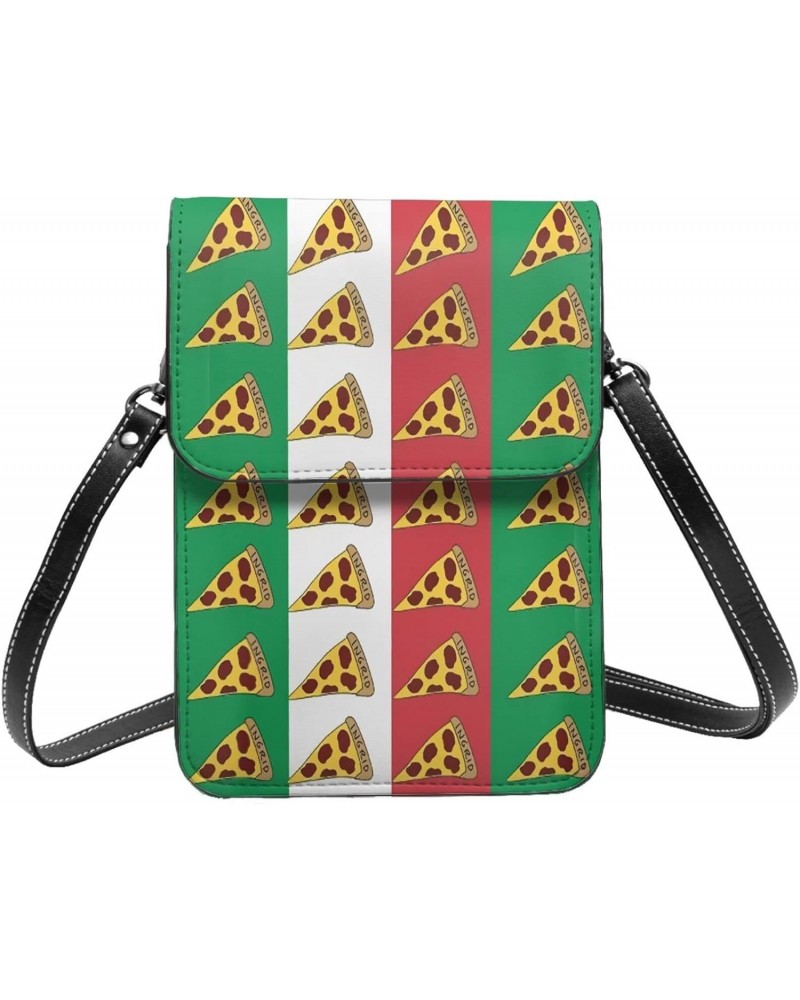 Pizza Italian Flag Crossbody Cell Phone Bag Cute Purse Bags Wallet Bags Adjustable Strap Lightweight Mini Phone Bag For Women...