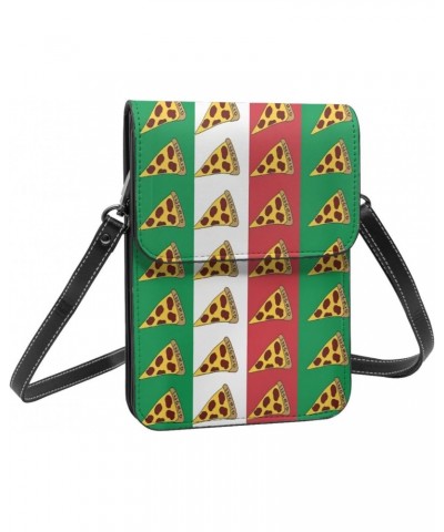 Pizza Italian Flag Crossbody Cell Phone Bag Cute Purse Bags Wallet Bags Adjustable Strap Lightweight Mini Phone Bag For Women...