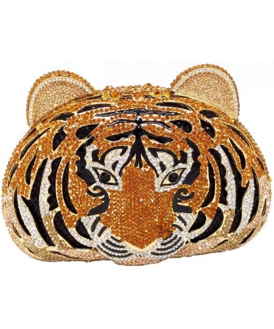 Bling Diamond Tiger Clutch Evening Bags For Women Formal Party Crystal Purse Wedding Handbag (Gold) Gold $62.41 Evening Bags