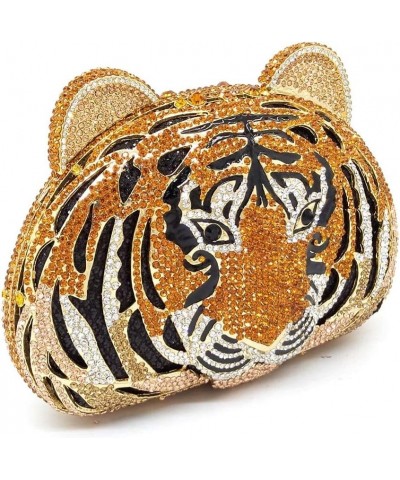 Bling Diamond Tiger Clutch Evening Bags For Women Formal Party Crystal Purse Wedding Handbag (Gold) Gold $62.41 Evening Bags