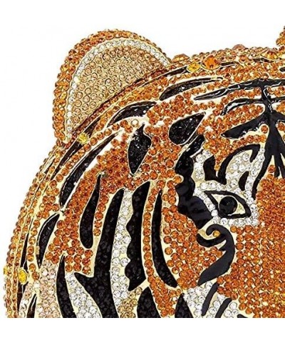 Bling Diamond Tiger Clutch Evening Bags For Women Formal Party Crystal Purse Wedding Handbag (Gold) Gold $62.41 Evening Bags