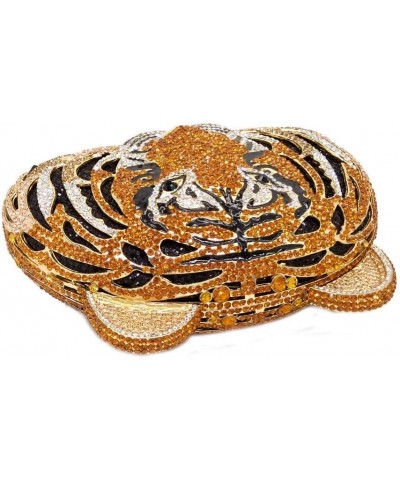 Bling Diamond Tiger Clutch Evening Bags For Women Formal Party Crystal Purse Wedding Handbag (Gold) Gold $62.41 Evening Bags