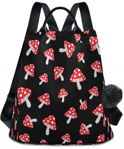 Red Mushrooms Forest Women Backpack Anti-theft Handbag Purse Travel Bag Fashion Shoulder Bags $21.19 Backpacks