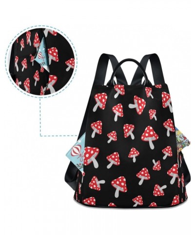 Red Mushrooms Forest Women Backpack Anti-theft Handbag Purse Travel Bag Fashion Shoulder Bags $21.19 Backpacks