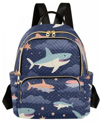 Small Backpack Purse for Women, Sharks Swim in The Sky Travel Bag Casual Daypack Shoulder Bag Small $17.28 Backpacks