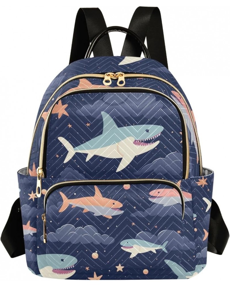 Small Backpack Purse for Women, Sharks Swim in The Sky Travel Bag Casual Daypack Shoulder Bag Small $17.28 Backpacks