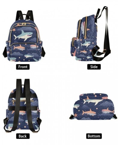 Small Backpack Purse for Women, Sharks Swim in The Sky Travel Bag Casual Daypack Shoulder Bag Small $17.28 Backpacks