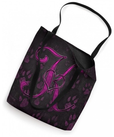 Paw Print Letter K Pink Pet Dog Cat Animal Heart Love Name Tote Bag $10.49 Totes