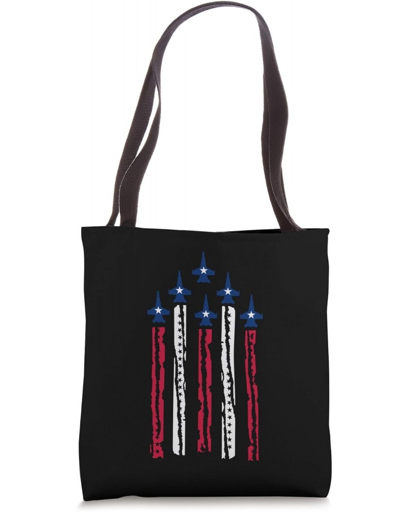 American Flag Patriotic Fighter Jet Airplane Plane US Tote Bag $12.19 Totes