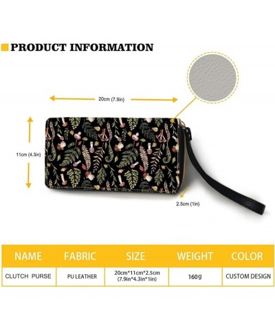 Tropical Pineapple Floral Print Women Wallet RFID Blocking PU Leather Zip Around Cell Phone Holder Travel Clutch Purse with W...