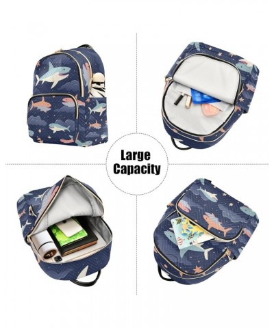 Small Backpack Purse for Women, Sharks Swim in The Sky Travel Bag Casual Daypack Shoulder Bag Small $17.28 Backpacks