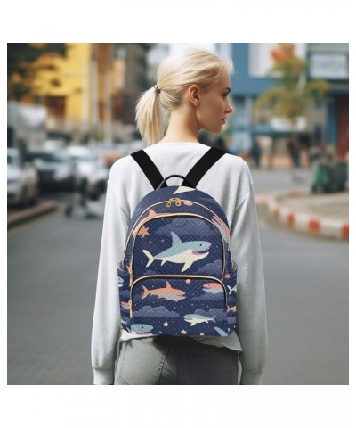 Small Backpack Purse for Women, Sharks Swim in The Sky Travel Bag Casual Daypack Shoulder Bag Small $17.28 Backpacks