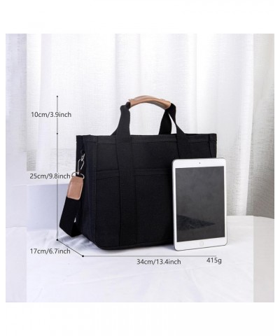 Moonelo Everything Bag,Moonelo Everything Tote Bag,Moonelo Bag,Canvas Tote Bag with Multi Pockets Black $10.23 Totes